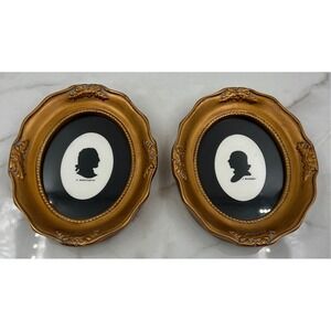 Michaels George Washington James Madison Silhouette Portrait Gold Oval Frame Set